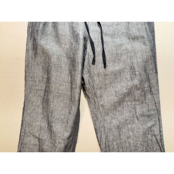 Croft & Barrow Womens Linen-Blend Casual Pants Size XL Gray Drawstring Straight - Picture 4 of 12